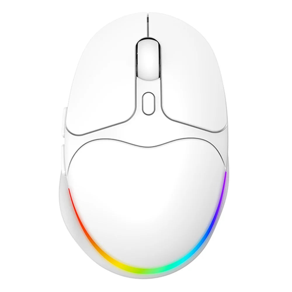 IBLANCOD BL112 Bluetooth-compatible + 2.4G Wireless Gaming Mouse 4000DPI RGB Light Computer Laptop Mice - White - 1