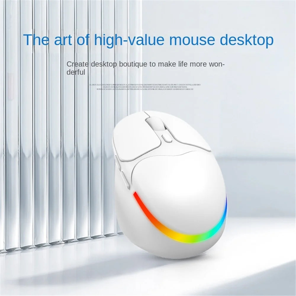 IBLANCOD BL112 Bluetooth-compatible + 2.4G Wireless Gaming Mouse 4000DPI RGB Light Computer Laptop Mice - White - 2