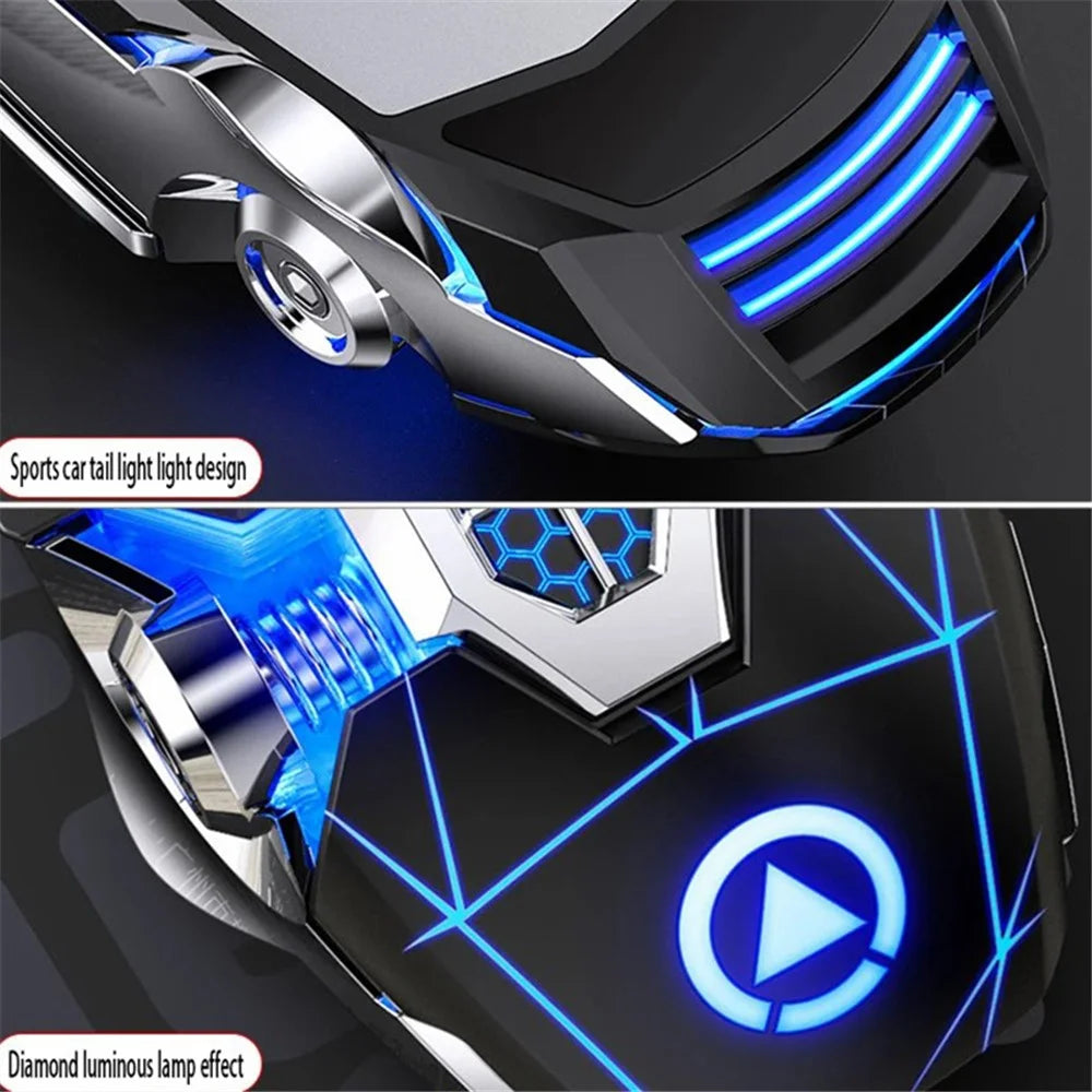 YINDIAO G3os 1.5m USB Wired Mouse 3200 DPI 7 Keys E-sports Mechanical Mouse - Matte Black / Silent - 3