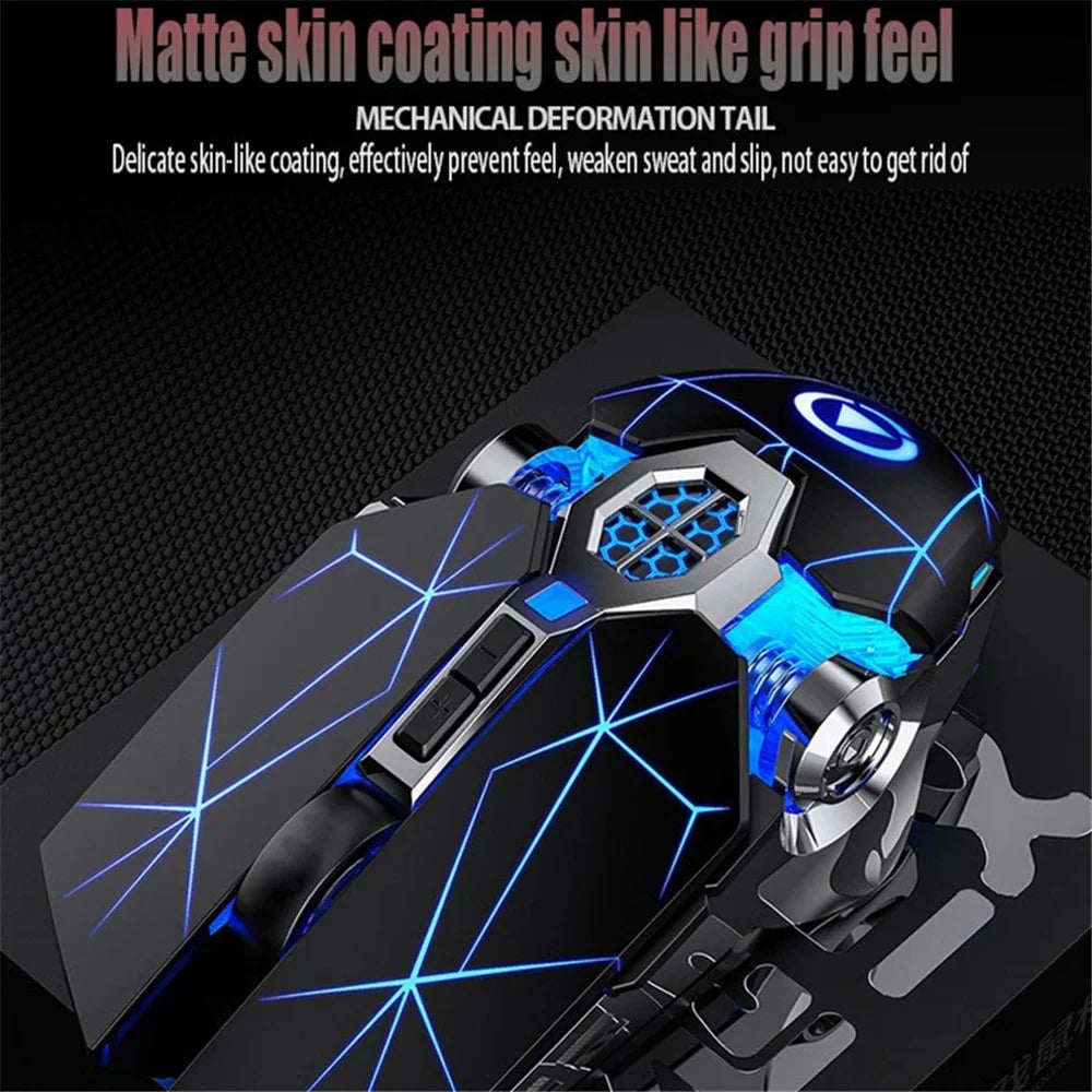 YINDIAO G3os 1.5m USB Wired Mouse 3200 DPI 7 Keys E-sports Mechanical Mouse - Matte Black / Silent - 5