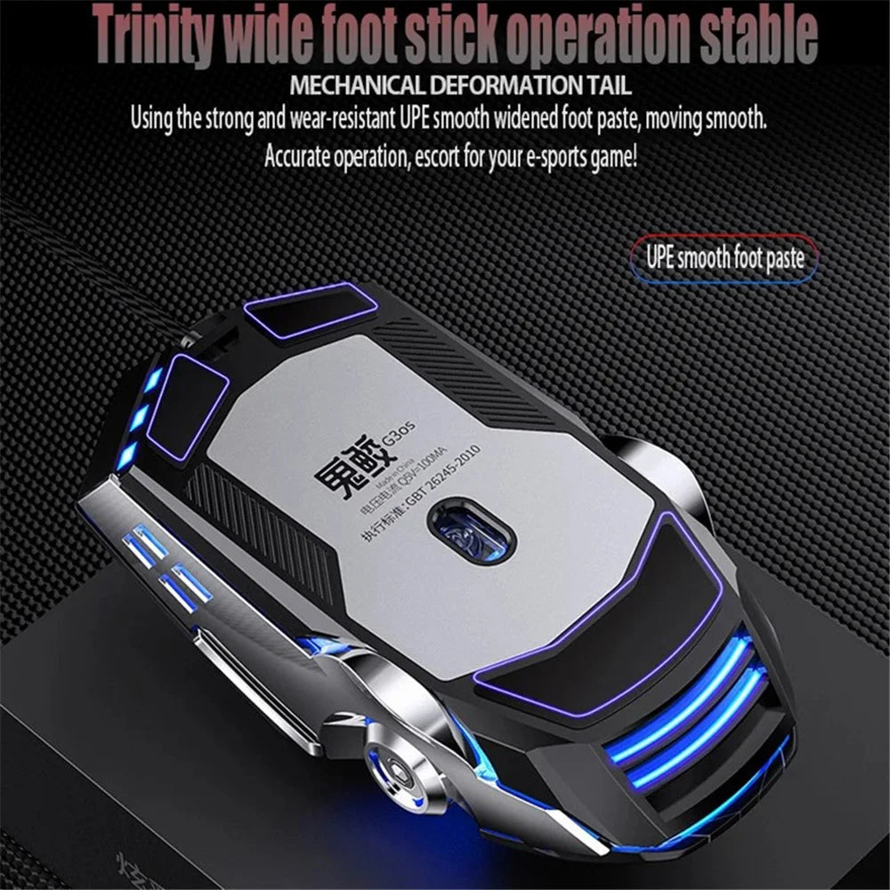 YINDIAO G3os 1.5m USB Wired Mouse 3200 DPI 7 Keys E-sports Mechanical Mouse - Matte Black / Silent - 6