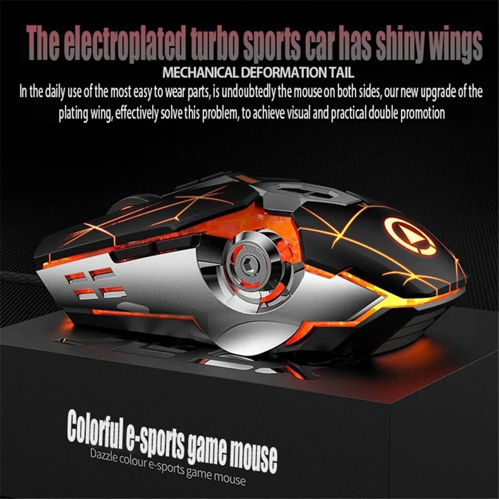 YINDIAO G3os 1.5m USB Wired Mouse 3200 DPI 7 Keys E-sports Mechanical Mouse - Matte Black / Silent - 7