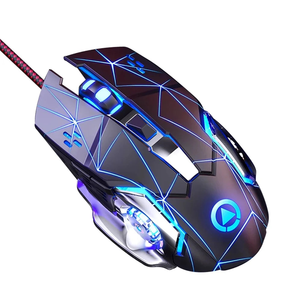 YINDIAO G15 1200 / 1800 / 2400 / 3600 Adjustable DPI 6 Keys Mechanical Gaming USB Wired Mouse, Silent Version - Black - 1
