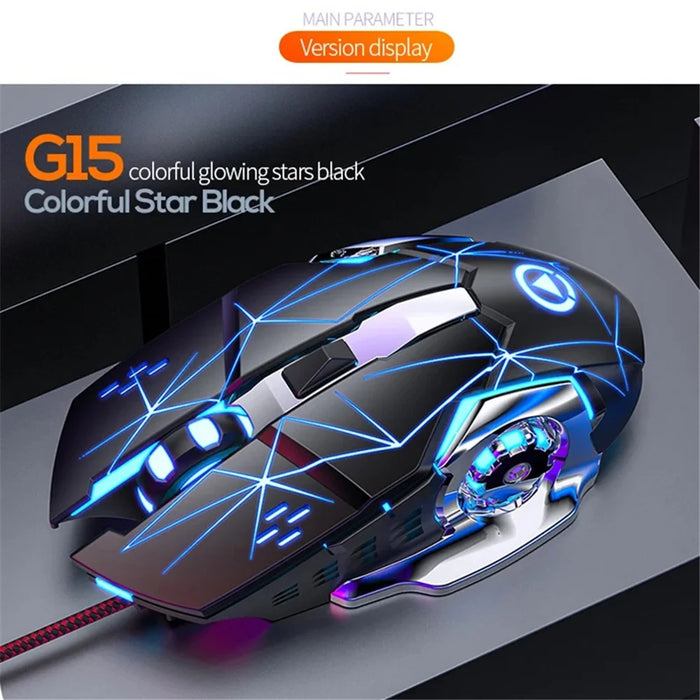 YINDIAO G15 1200 / 1800 / 2400 / 3600 Adjustable DPI 6 Keys Mechanical Gaming USB Wired Mouse, Silent Version - Black - 4