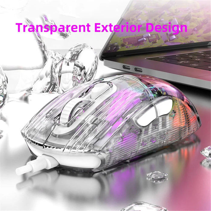 HXSJ X400B Wired Gaming Mouse 6 Adjustable DPI RGB Lighting Transparent Macro Programmable Mouse - Black - 5