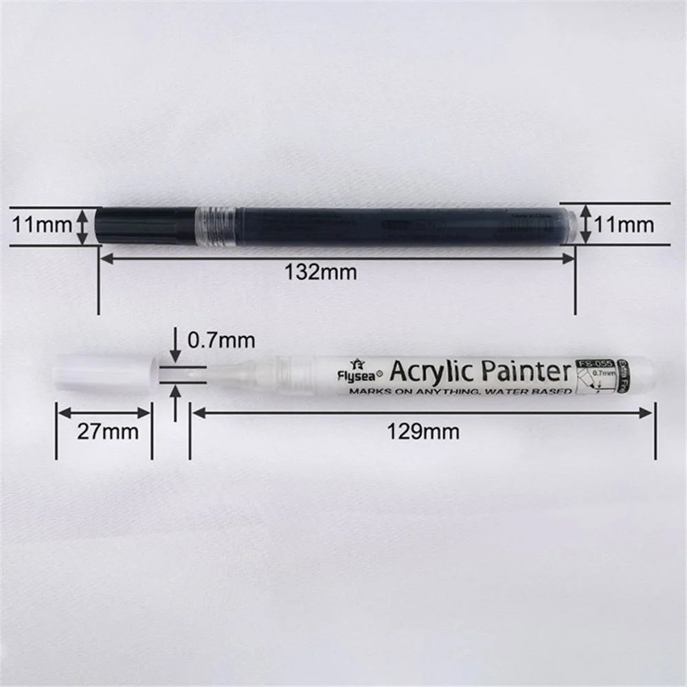 FLYSEA FS-055 6Pcs / Set Acrylic Paint Pens White Paint Markers for Glass, Paper, Stone - 3