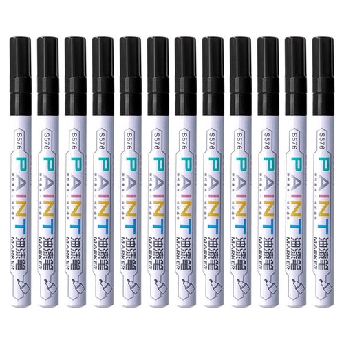 DELI S576 12Pcs / Pack Paint Pens for Artistic Drawing, DIY Crafting, Coloring, Note-Taking Marker Pen - Black - 1