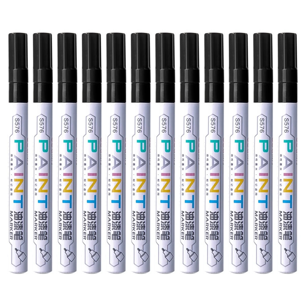 DELI S576 12Pcs / Pack Paint Pens for Artistic Drawing, DIY Crafting, Coloring, Note-Taking Marker Pen - Black - 1