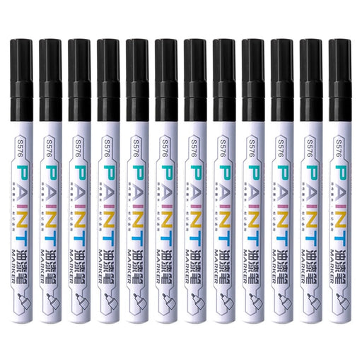 DELI S576 12Pcs / Pack Paint Pens for Artistic Drawing, DIY Crafting, Coloring, Note-Taking Marker Pen - Black - 1