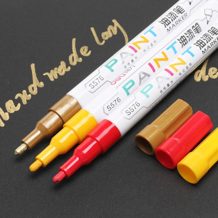 DELI S576 12Pcs / Pack Paint Pens for Artistic Drawing, DIY Crafting, Coloring, Note-Taking Marker Pen - Black - 4