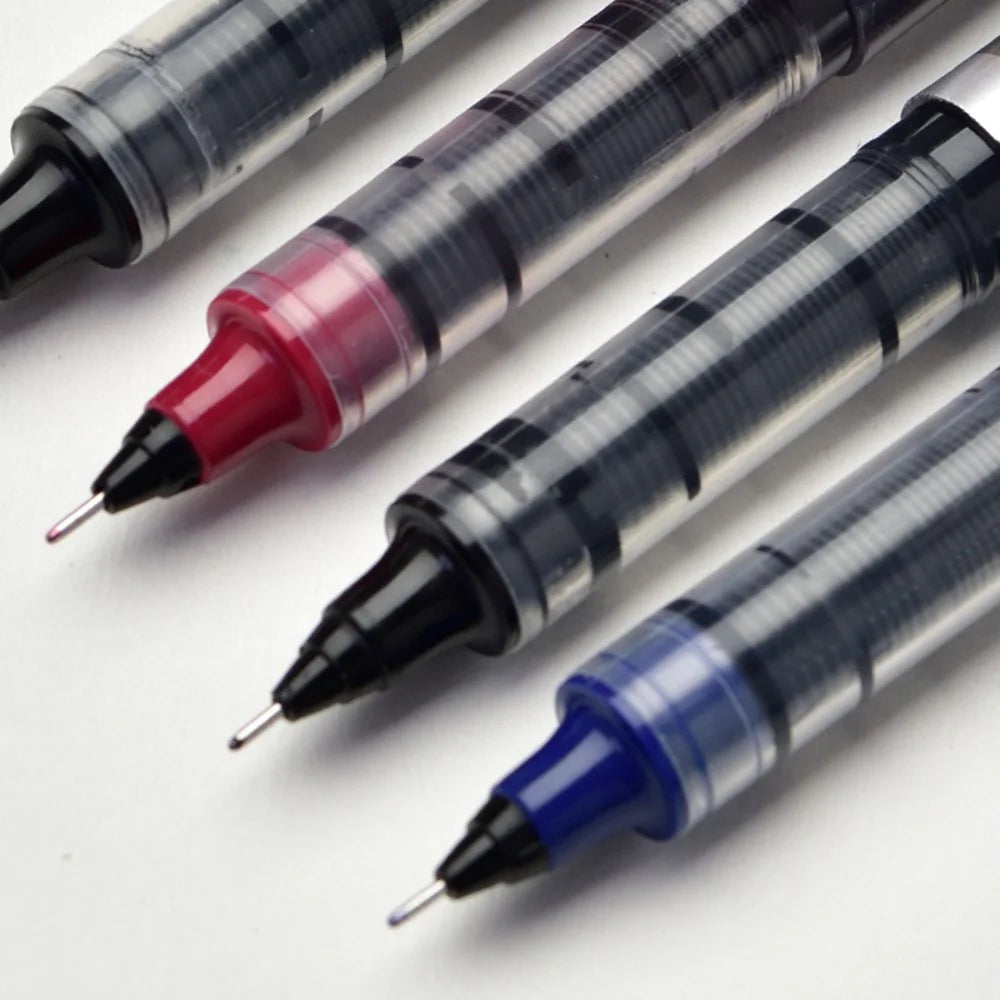DELI S657 Rollerball Pen 12Pcs 0.5mm Liquid Ink Rollerball Ballpoint Pens for Writing - Black - 4