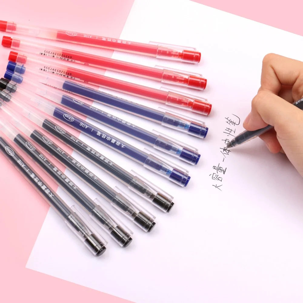 DELI A116 12Pcs Writing Neutral Pen Large Capacity Needle Pen 0.5mm Carbon Water Pen - Black - 4