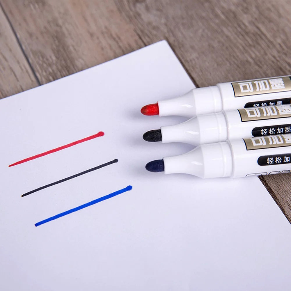 DELI S507 10Pcs Whiteboard Markers Dry Wipe White Board Pens for School Office Home - Black - 3