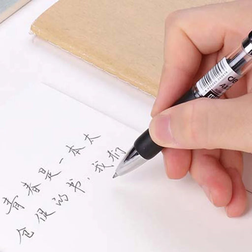 DELI 33388 12Pcs 0.5mm Press Retractable Gel Pen Office School Supplies - Black - 2