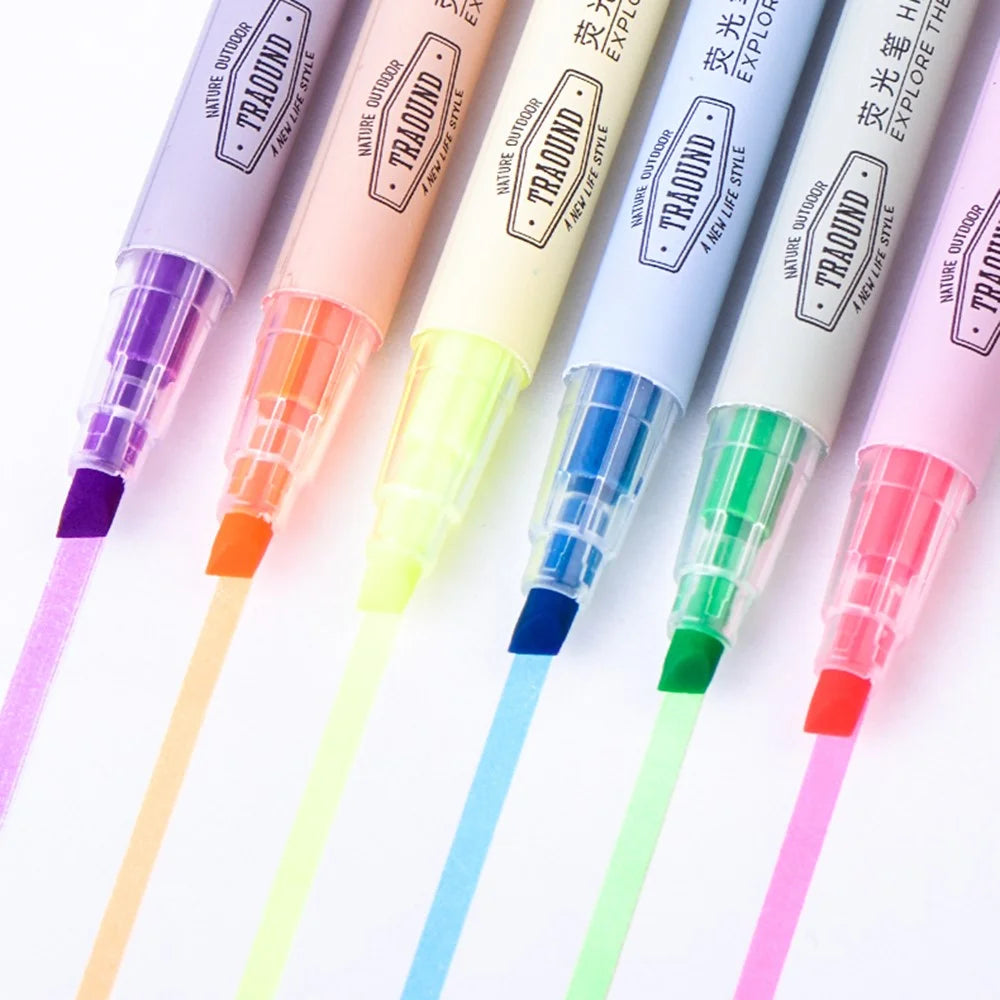 DELI S731 12Pcs Fluorescent Highlighter Markers Office Student Stationery - Pink - 2