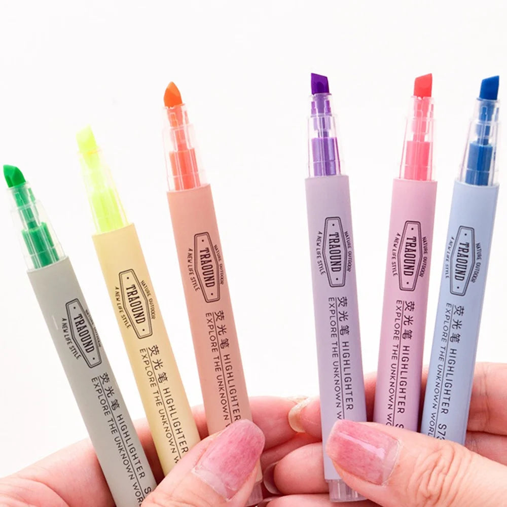 DELI S731 12Pcs Fluorescent Highlighter Markers Office Student Stationery - Pink - 5
