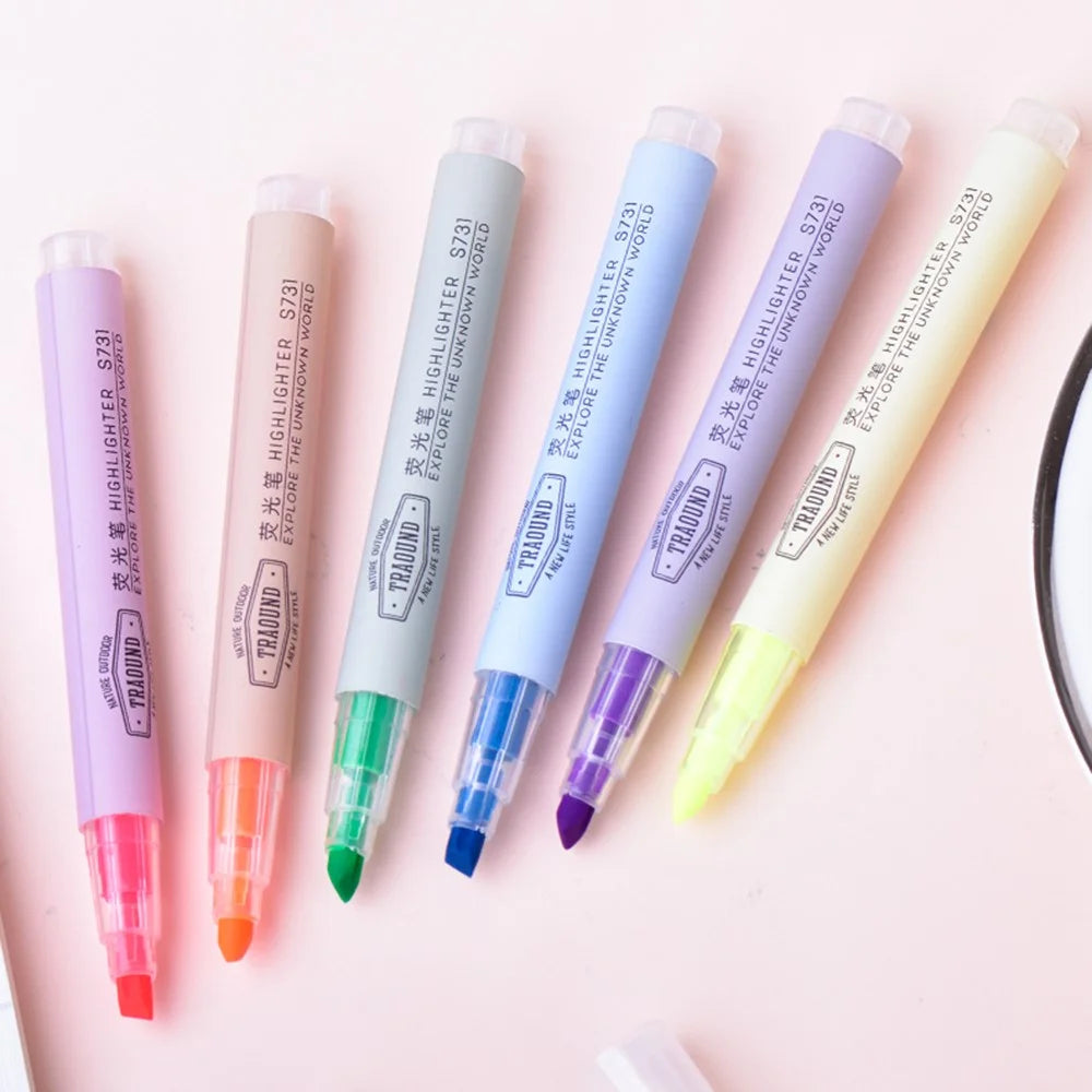 DELI S731 12Pcs Fluorescent Highlighter Markers Office Student Stationery - Pink - 6