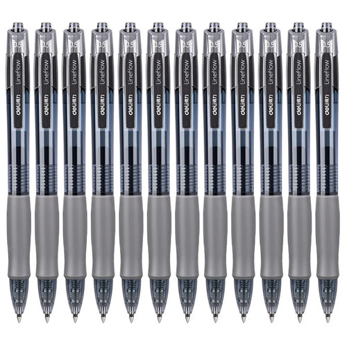 DELI S08 12Pcs Gel Pens Smooth Writing 0.5mm Bullet Tip Student Pen - Black - 1