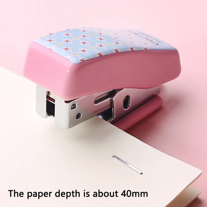 DELI 0456 Mini Stapler Set Portable Paper Binding Machine, Random Color - 4