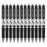DELI S01 12Pcs Gel Pens Press Type Retractable Smooth Writing 0.5mm Gel Pen - Black - 1
