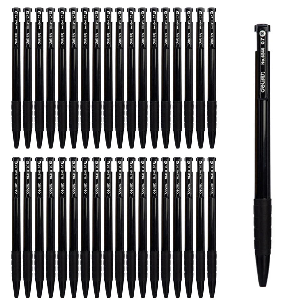 DELI 6546 36-Pack Ball Point Pens 0.7mm Bullet Tip Pen with Pen Clip for Students, Business Office - Black - 1