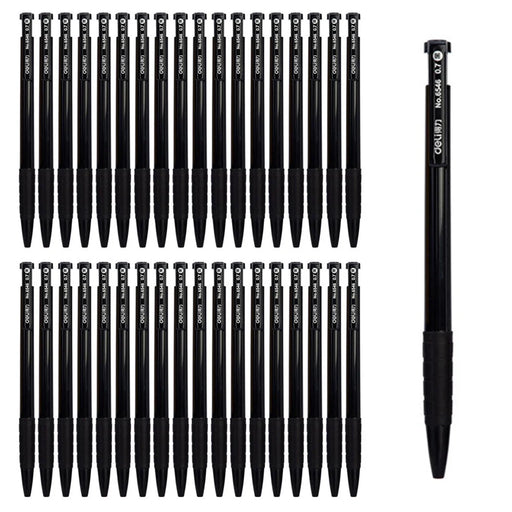 DELI 6546 36-Pack Ball Point Pens 0.7mm Bullet Tip Pen with Pen Clip for Students, Business Office - Black - 1