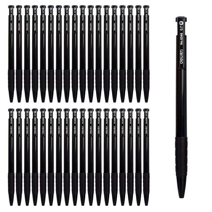 DELI 6546 36-Pack Ball Point Pens 0.7mm Bullet Tip Pen with Pen Clip for Students, Business Office - Black - 1