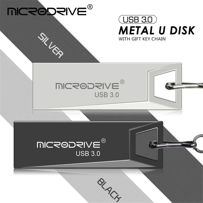 MICRODRIVE 64GB Metal U-disk Computer Laptop USB 3.0 Flash Drive - Black - 4