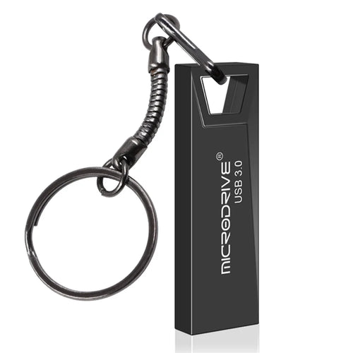 MICRODRIVE Portable 128GB Metal U-disk Laptop Computer USB 3.0 Flash Drive - Black - 1