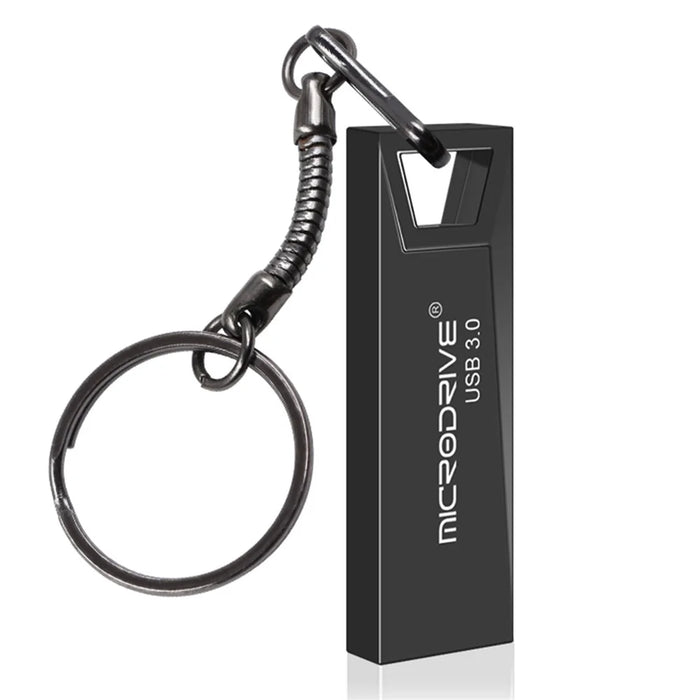 MICRODRIVE Portable 128GB Metal U-disk Laptop Computer USB 3.0 Flash Drive - Black - 1