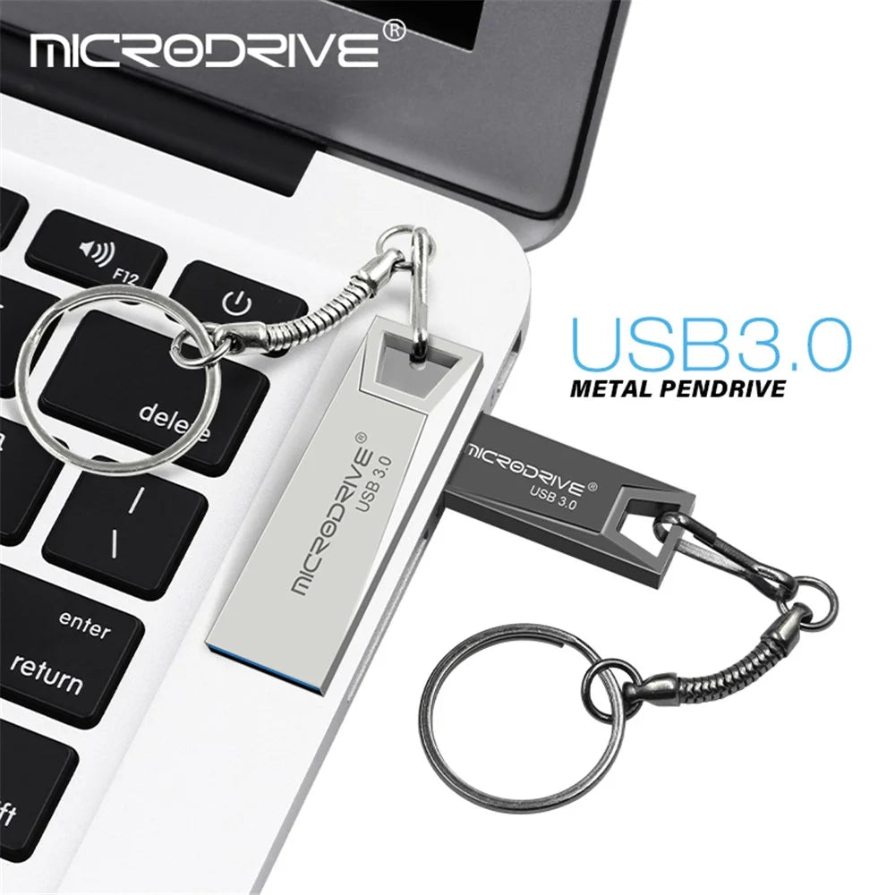 MICRODRIVE 16GB Metal U-disk High Speed USB 3.0 Flash Drive for Computer Laptop - Silver - 2