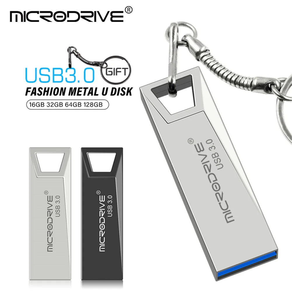 MICRODRIVE 16GB Metal U-disk High Speed USB 3.0 Flash Drive for Computer Laptop - Silver - 3