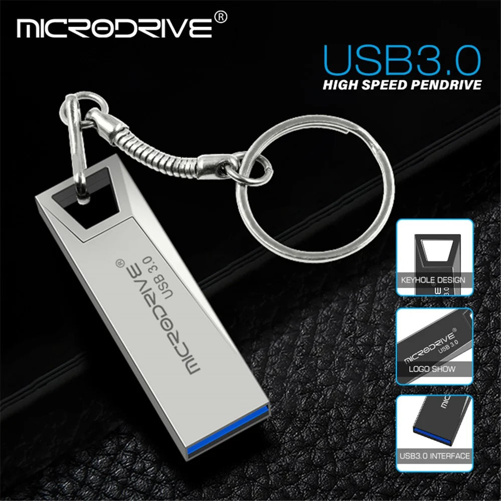 MICRODRIVE 16GB Metal U-disk High Speed USB 3.0 Flash Drive for Computer Laptop - Silver - 6