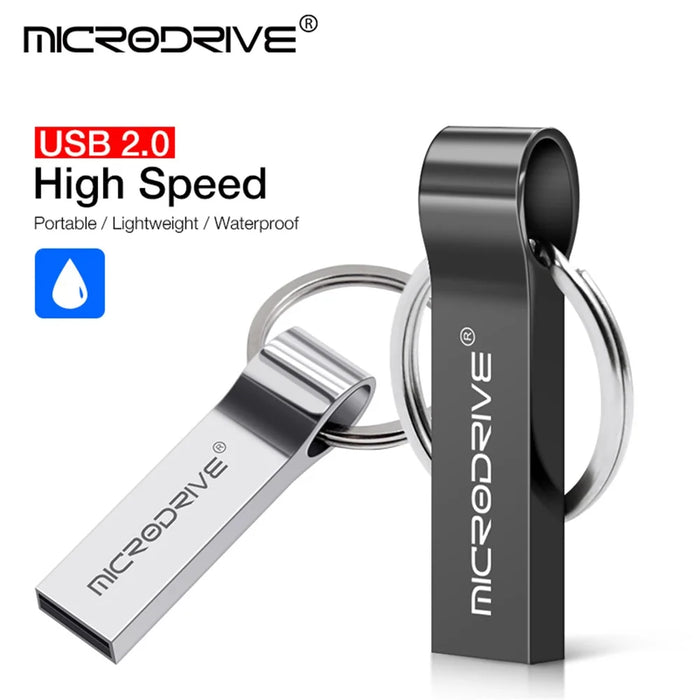 MICRODRIVE 32GB USB 2.0 Flash Drive Portable Metal Thumb Drive with Key Ring - Black - 4