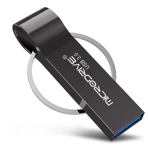 MICRODRIVE 128GB High Speed Data Transfer USB 3.0 Thumb Drive Memory Stick - Black - 1