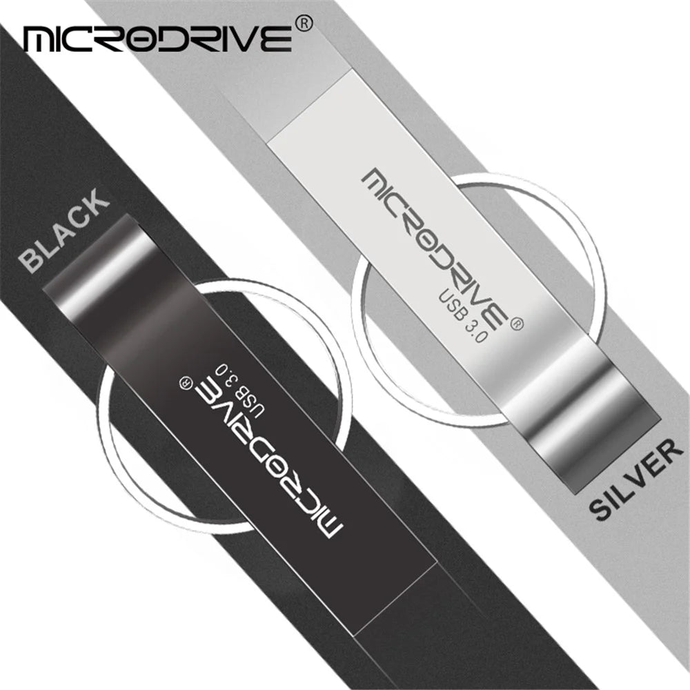 MICRODRIVE 128GB High Speed Data Transfer USB 3.0 Thumb Drive Memory Stick - Black - 2
