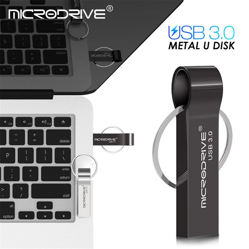 MICRODRIVE 16GB USB 3.0 Memory Stick Portable Metal Flash Drive Thumb Drive - Black - 3