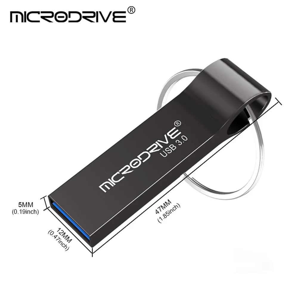 MICRODRIVE 16GB USB 3.0 Memory Stick Portable Metal Flash Drive Thumb Drive - Black - 6