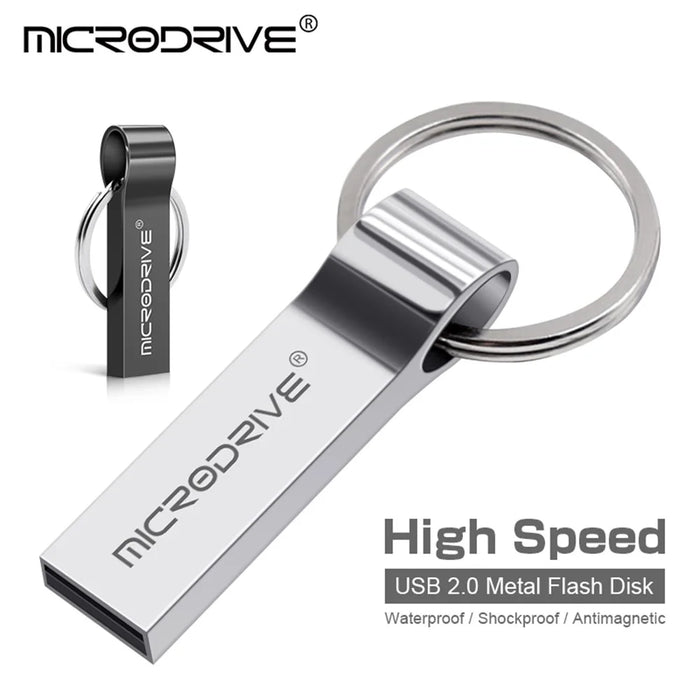 MICRODRIVE 16GB USB 2.0 Flash Drive Portable Key Ring Metal Thumb Drive Memory Stick - Black - 4