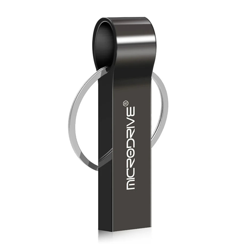MICRODRIVE 4GB Portable Metal Memory Thumb Stick Key Ring USB 2.0 Flash Drive - Black - 1