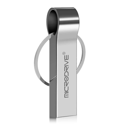 MICRODRIVE 8GB Plug and Play USB 2.0 Flash Drive Data Thumb Stick with Key Ring - Silver - 1