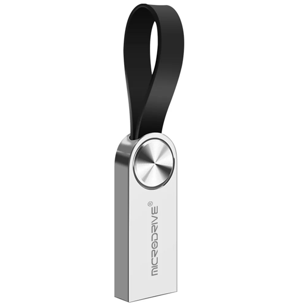 MICRODRIVE 4GB Metal USB Flash Drive CD Veins Round Decor USB 2.0 U-disk - Silver - 1
