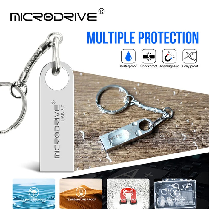 MICRODRIVE E9 128GB Metal U-disk High Speed USB 3.0 Computer Flash Drive - Grey - 2
