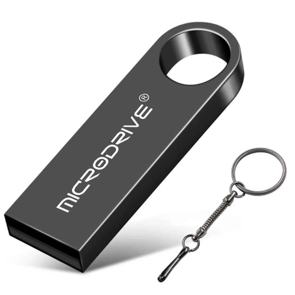 MICRODRIVE E9 64GB U-disk Metal USB 2.0 Memory Stick for Computer Laptop - Black - 1