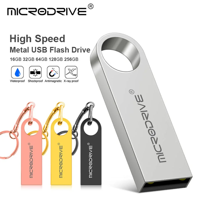 MICRODRIVE E9 16GB USB 2.0 Laptop Computer U-disk Metal Flash Drive - Black - 7