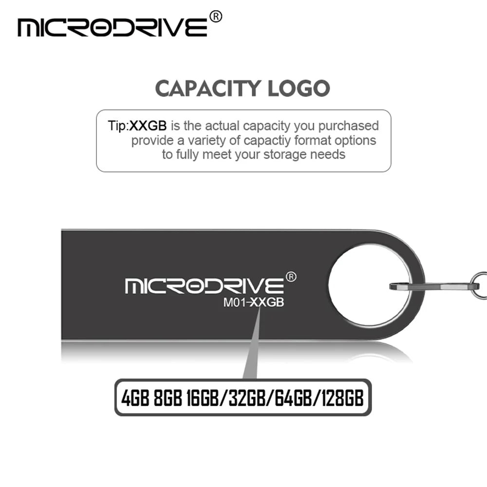 MICRODRIVE E9 4GB Metal U-disk USB 2.0 Memory Stick Computer Flash Drive - Black - 5