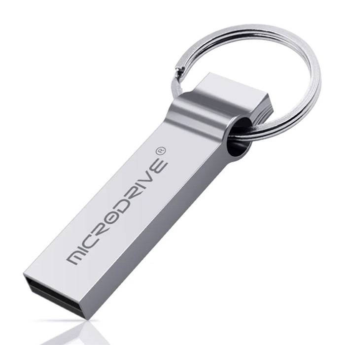 MICRODRIVE 128GB USB 2.0 Memory Stick Waterproof Flash Drive Thumb Drive - Silver - 1