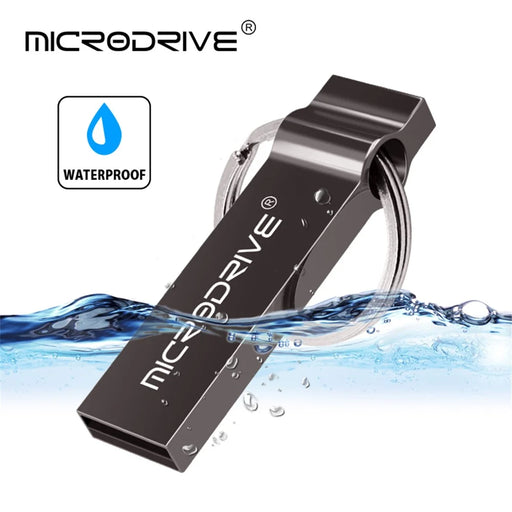 MICRODRIVE 128GB USB 2.0 Memory Stick Waterproof Flash Drive Thumb Drive - Silver - 2