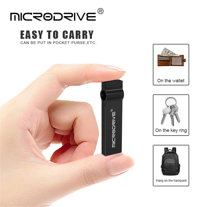 MICRODRIVE 128GB USB 2.0 Memory Stick Waterproof Flash Drive Thumb Drive - Silver - 4