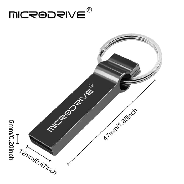 MICRODRIVE 128GB USB 2.0 Memory Stick Waterproof Flash Drive Thumb Drive - Silver - 7
